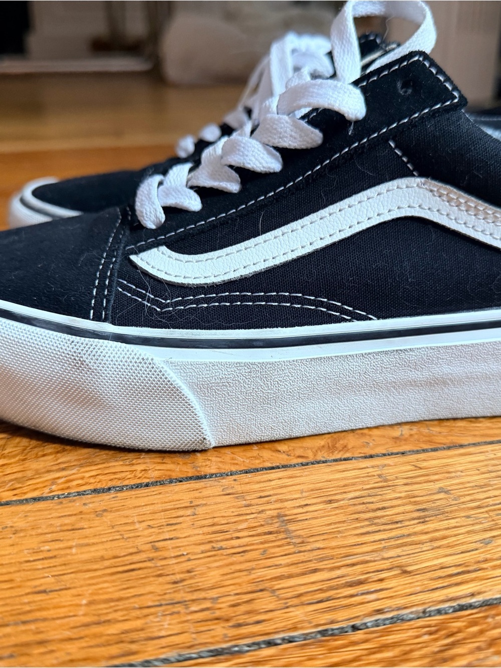 Vans Black and White Old Skool Lace-Up Sneakers